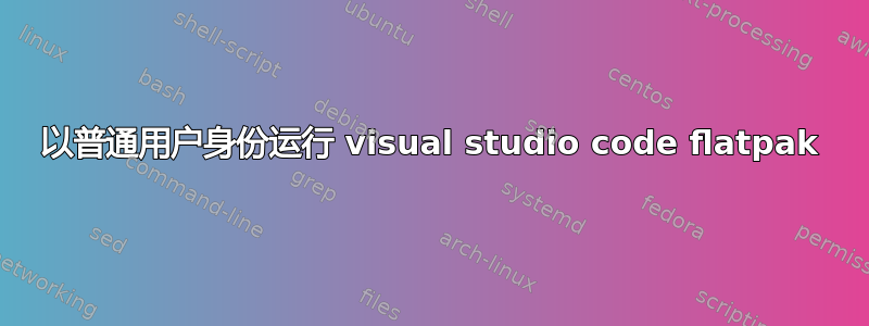 以普通用户身份运行 visual studio code flatpak