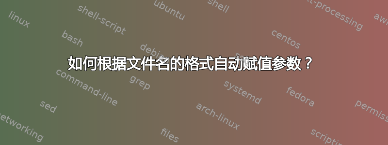 如何根据文件名的格式自动赋值参数？