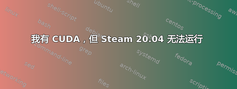 我有 CUDA，但 Steam 20.04 无法运行