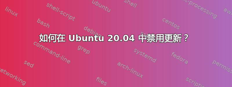 如何在 Ubuntu 20.04 中禁用更新？