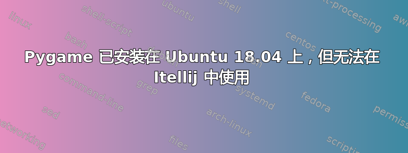 Pygame 已安装在 Ubuntu 18.04 上，但无法在 Itellij 中使用