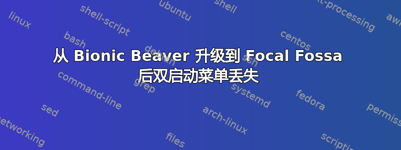 从 Bionic Beaver 升级到 Focal Fossa 后双启动菜单丢失