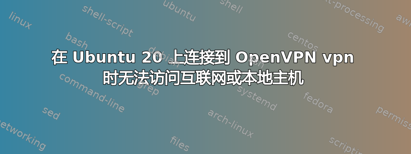 在 Ubuntu 20 上连接到 OpenVPN vpn 时无法访问互联网或本地主机