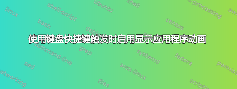 使用键盘快捷键触发时启用显示应用程序动画