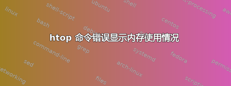 htop 命令错误显示内存使用情况