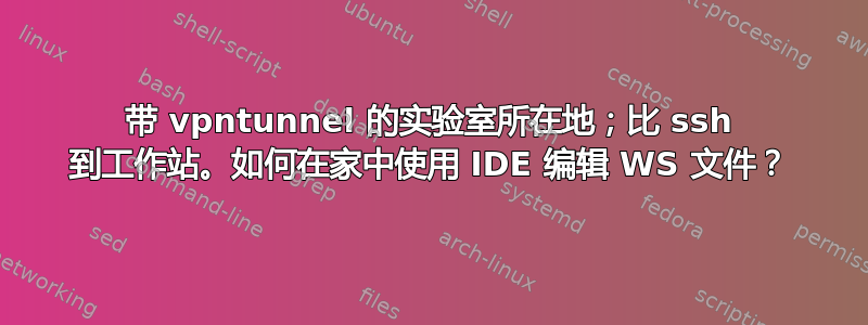 带 vpntunnel 的实验室所在地；比 ssh 到工作站。如何在家中使用 IDE 编辑 WS 文件？