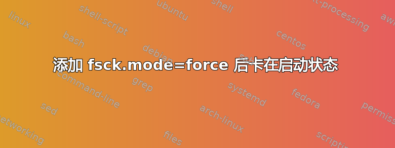 添加 fsck.mode=force 后卡在启动状态