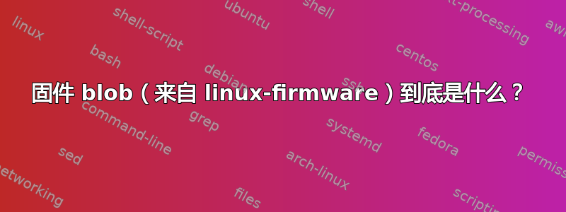 固件 blob（来自 linux-firmware）到底是什么？