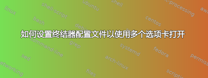 如何设置终结器配置文件以使用多个选项卡打开