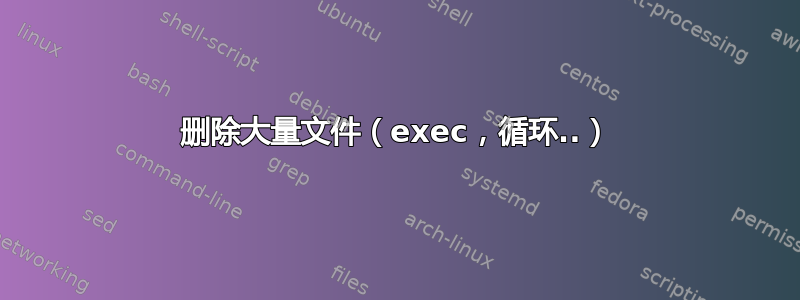 删除大量文件（exec，循环..）