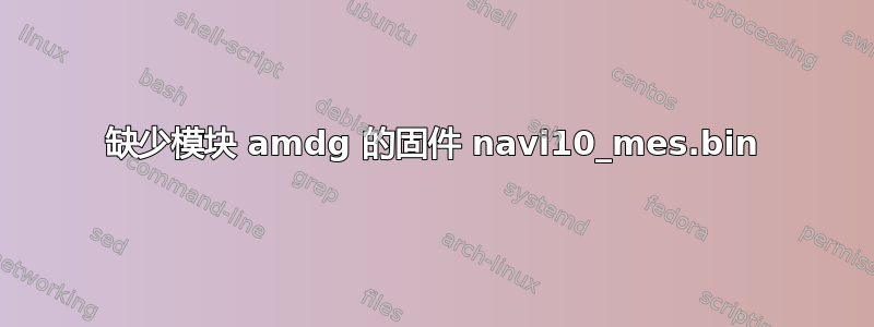 缺少模块 amdg 的固件 navi10_mes.bin