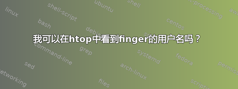 我可以在htop中看到finger的用户名吗？