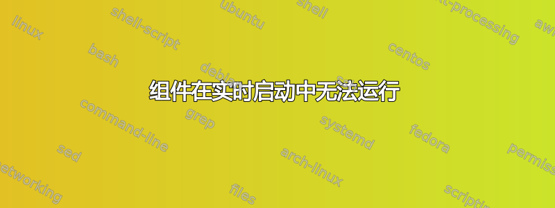 组件在实时启动中无法运行