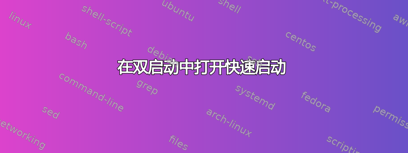 在双启动中打开快速启动