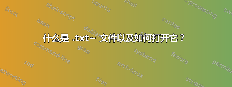 什么是 .txt~ 文件以及如何打开它？