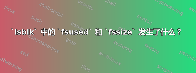 `lsblk` 中的 `fsused` 和 `fssize` 发生了什么？