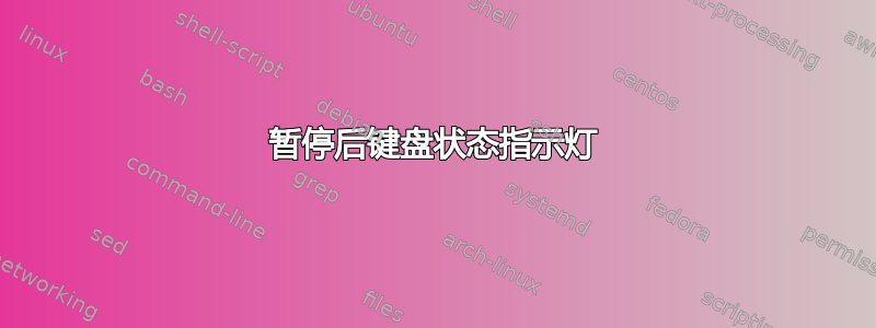 暂停后键盘状态指示灯