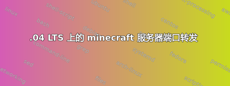 20.04 LTS 上的 minecraft 服务器端口转发