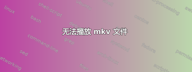 无法播放 mkv 文件