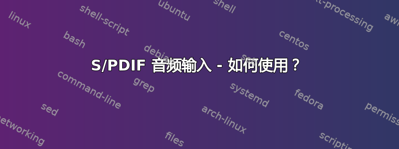 S/PDIF 音频输入 - 如何使用？