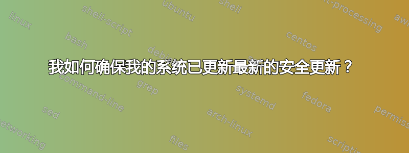 我如何确保我的系统已更新最新的安全更新？