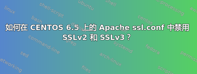 如何在 CENTOS 6.5 上的 Apache ssl.conf 中禁用 SSLv2 和 SSLv3？