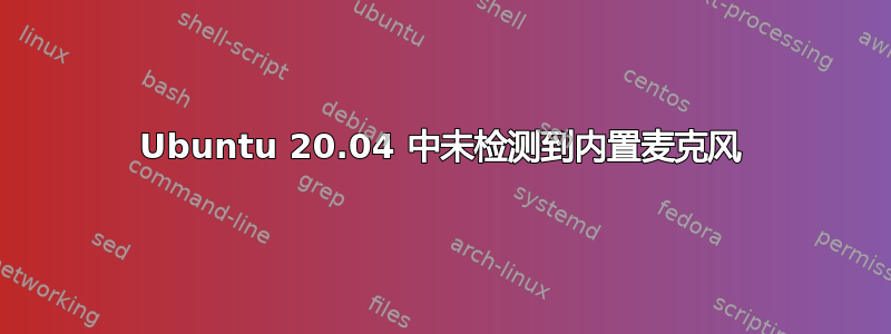 Ubuntu 20.04 中未检测到内置麦克风