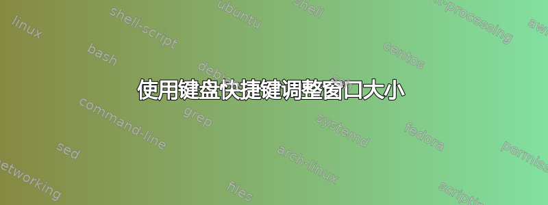 使用键盘快捷键调整窗口大小