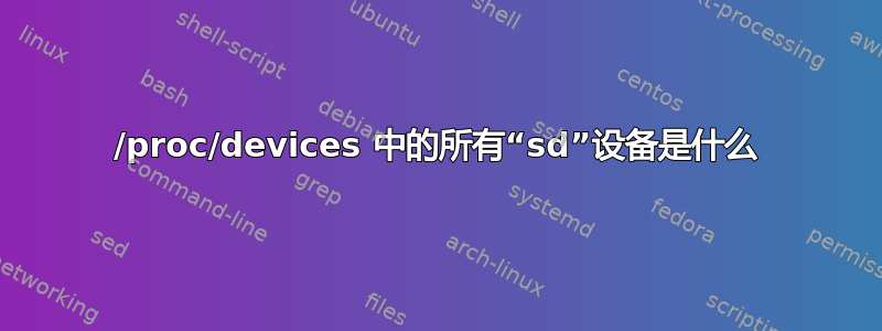 /proc/devices 中的所有“sd”设备是什么