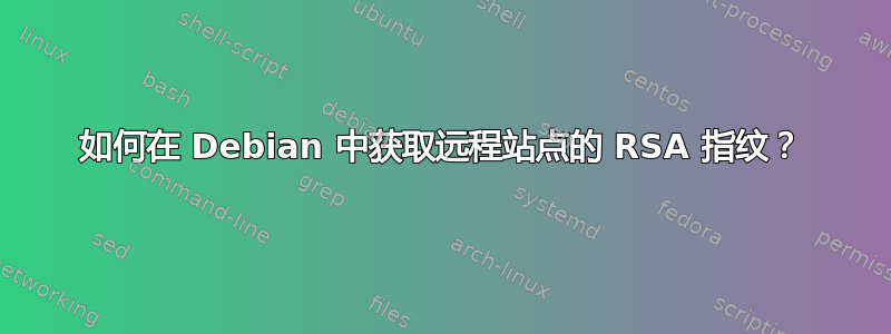 如何在 Debian 中获取远程站点的 RSA 指纹？