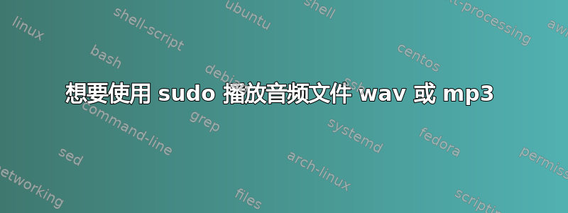 想要使用 sudo 播放音频文件 wav 或 mp3