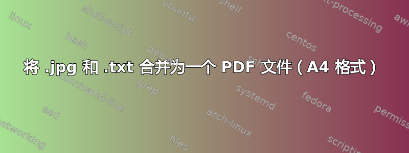 将 .jpg 和 .txt 合并为一个 PDF 文件（A4 格式）