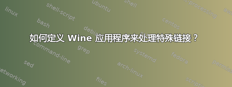 如何定义 Wine 应用程序来处理特殊链接？