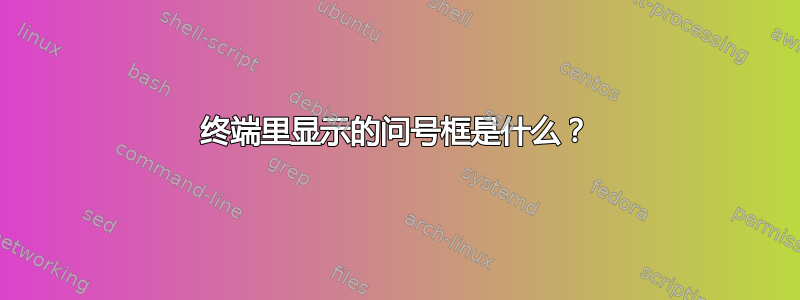 终端里显示的问号框是什么？