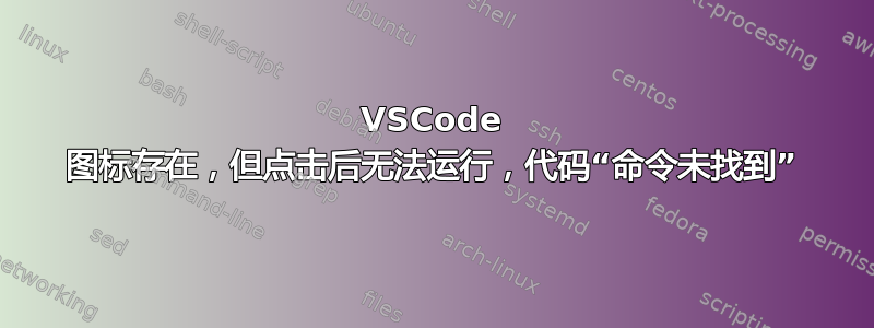 VSCode 图标存在，但点击后无法运行，代码“命令未找到”