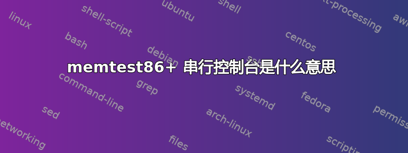 memtest86+ 串行控制台是什么意思