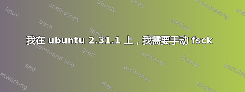 我在 ubuntu 2.31.1 上，我需要手动 fsck 