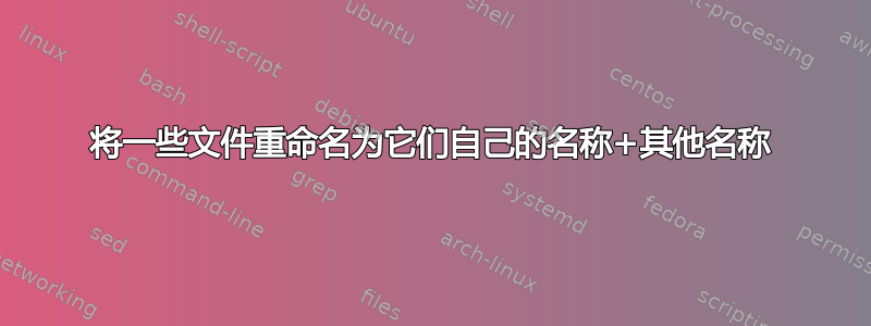 将一些文件重命名为它们自己的名称+其他名称