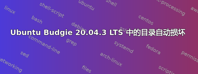 Ubuntu Budgie 20.04.3 LTS 中的目录自动损坏