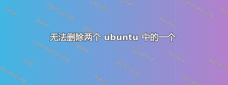 无法删除两个 ubuntu 中的一个