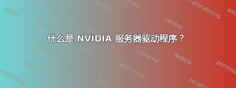 什么是 NVIDIA 服务器驱动程序？