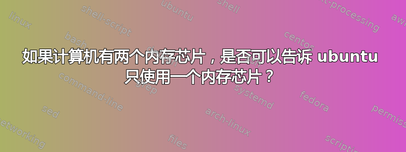 如果计算机有两个内存芯片，是否可以告诉 ubuntu 只使用一个内存芯片？