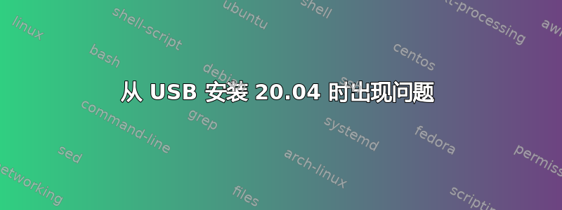 从 USB 安装 20.04 时出现问题