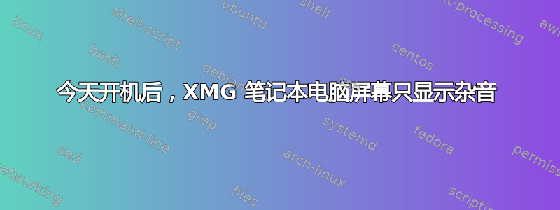 今天开机后，XMG 笔记本电脑屏幕只显示杂音