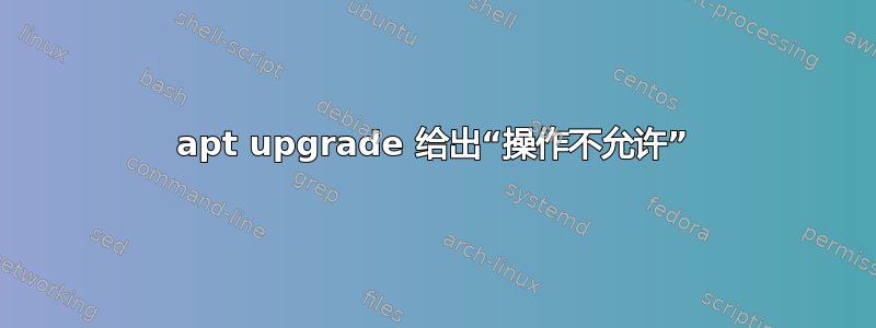 apt upgrade 给出“操作不允许”