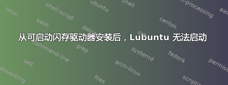 从可启动闪存驱动器安装后，Lubuntu 无法启动