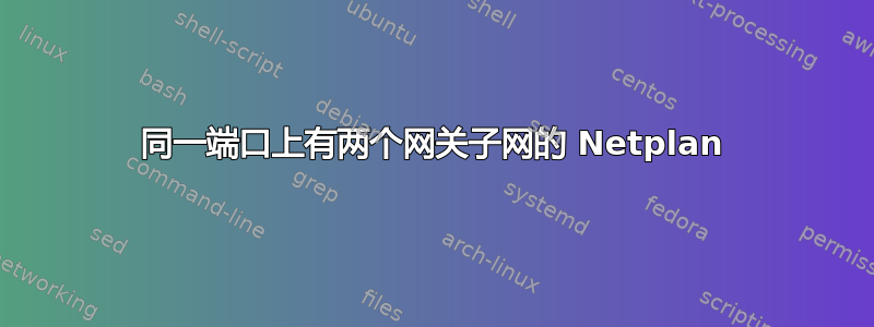 同一端口上有两个网关子网的 Netplan