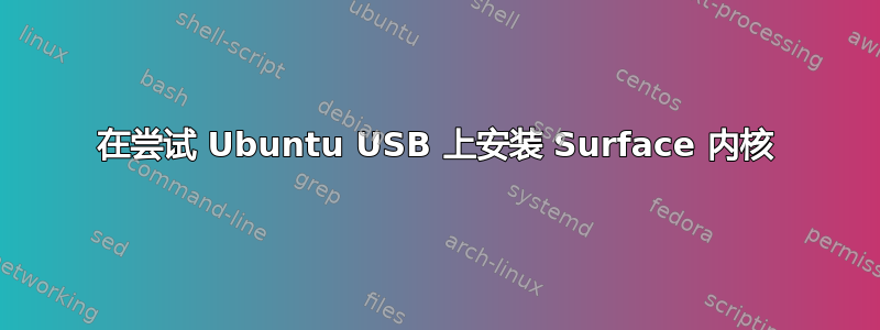 在尝试 Ubuntu USB 上安装 Surface 内核