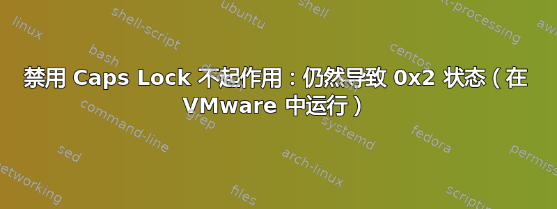 禁用 Caps Lock 不起作用：仍然导致 0x2 状态（在 VMware 中运行）