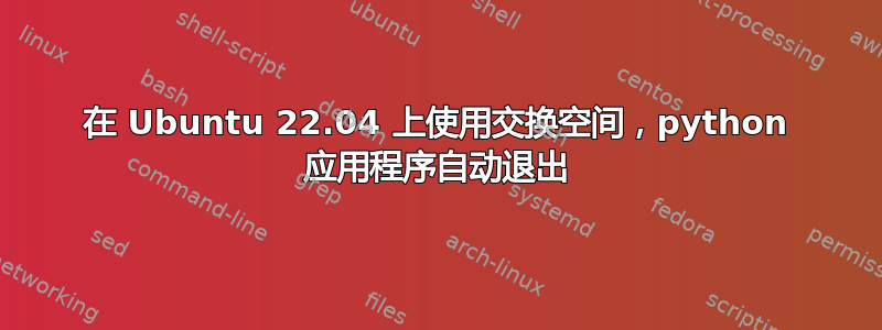 在 Ubuntu 22.04 上使用交换空间，python 应用程序自动退出